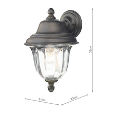 Load image into Gallery viewer, Aldgate Wall Light Outdoor Black Gold IP44