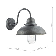 Load image into Gallery viewer, Dynamo Outdoor Wall Light Aged Iron Glass IP44