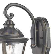 Load image into Gallery viewer, Johnson Outdoor Wall Light Black/Gold Glass IP44