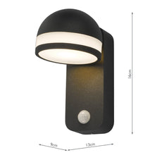 Load image into Gallery viewer, Tien Outdoor Wall Light Adjustable Head Anthracite Sensor IP65 LED