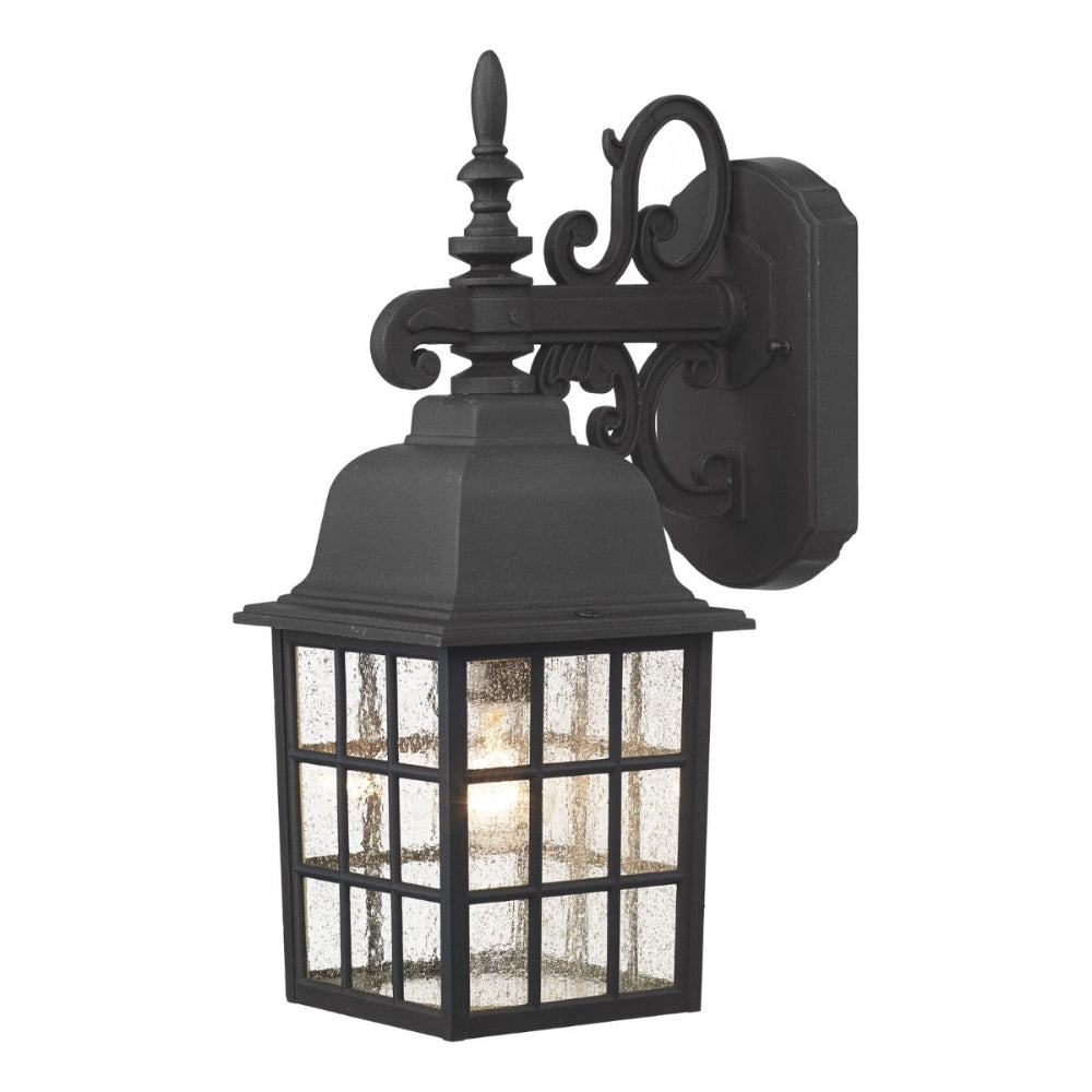 Norfolk Outdoor Wall Light Black With Glass Panels IP43
